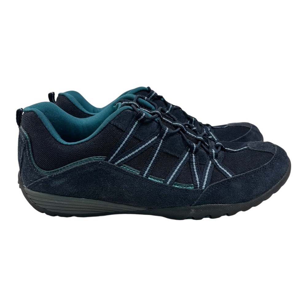 Croft & Barrow Womens Dark Blue Suede Mesh Lace Up Walking Shoes Size 8.5 Medium